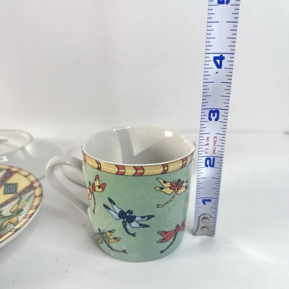 VTG. Essex Collection Splash by Siddhia Hutchinson Demitasse 3 Cup & Saucer Set